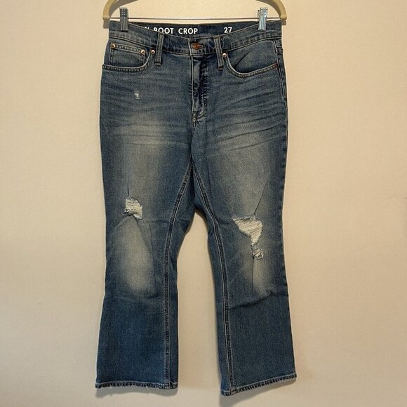 J. Crew Demi Boot Crop Distressed Jeans in Christy Wash Size 27 - Picture 2 of 8